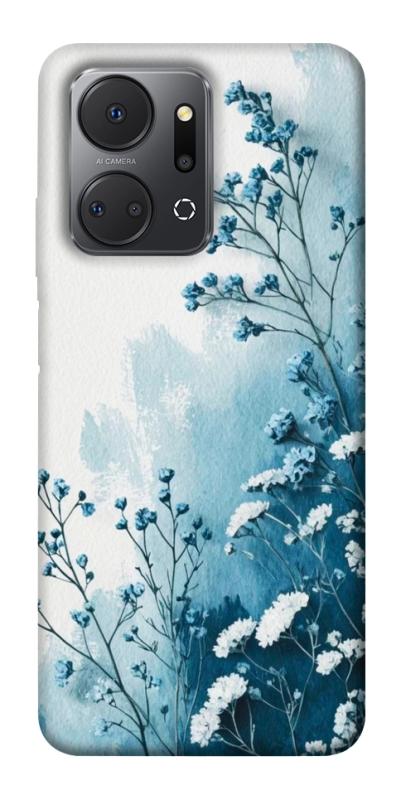 Чехол itsPrint Blue minimal для Huawei Honor X7a, цветы, купить оптом с доставкой