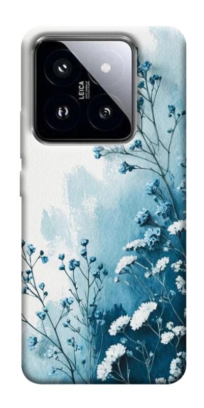 Чохол itsPrint Blue minimal для Xiaomi 14 Pro, квіти, купити оптом з доставкою