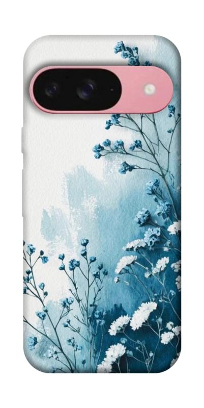 Чехол itsPrint Blue minimal для Google Pixel 9, цветы, купить оптом с доставкой