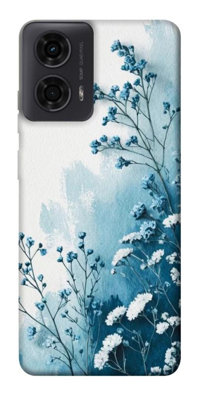 Чехол itsPrint Blue minimal для Motorola Moto G24, цветы, купить оптом с доставкой