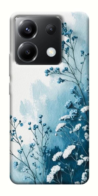 Чехол itsPrint Blue minimal для Xiaomi Poco X6, цветы, купить оптом с доставкой