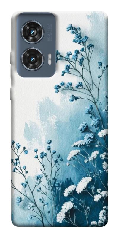 Чохол itsPrint Blue minimal для Motorola Edge 50 Fusion, квіти, купити оптом з доставкою