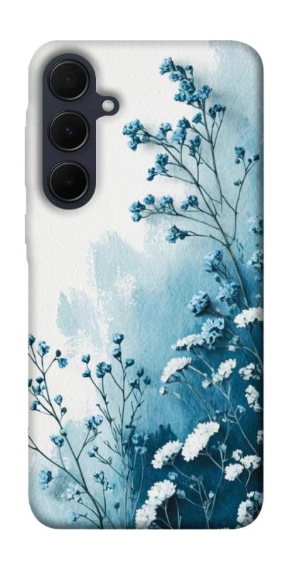 Чехол itsPrint Blue minimal для Samsung Galaxy A55, цветы, купить оптом с доставкой