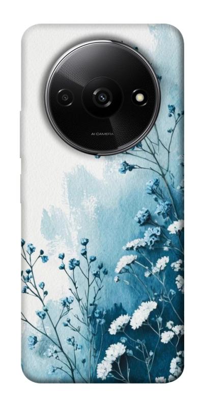 Чехол itsPrint Blue minimal для Xiaomi Redmi A3, цветы, купить оптом с доставкой