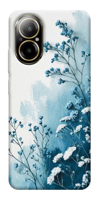 Чехол itsPrint Blue minimal для Realme C67 4G, цветы, купить оптом с доставкой