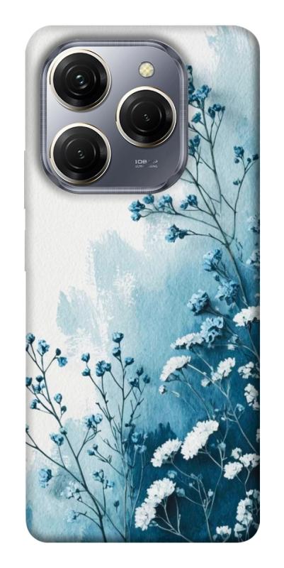 Чехол itsPrint Blue minimal для TECNO Spark 20 Pro, цветы, купить оптом с доставкой