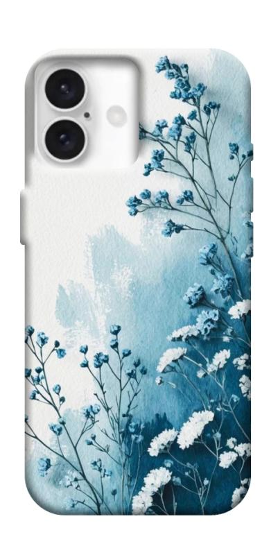 Чохол itsPrint Blue minimal для Apple iPhone 16 (6.1"), квіти, купити оптом з доставкою