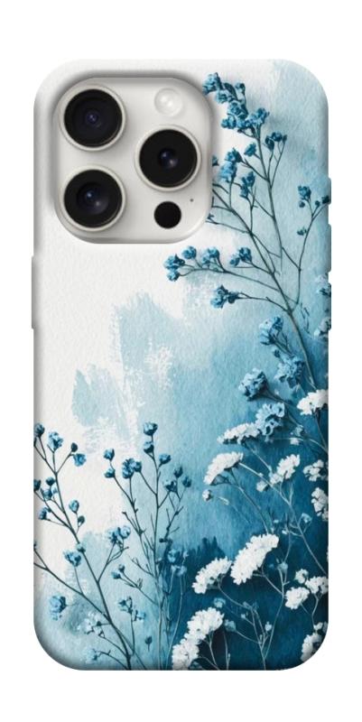 Чехол itsPrint Blue minimal для Apple iPhone 16 Pro Max (6.9"), цветы, купить оптом с доставкой