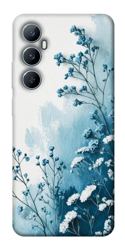 Чехол itsPrint Blue minimal для Realme C65 4G, цветы, купить оптом с доставкой