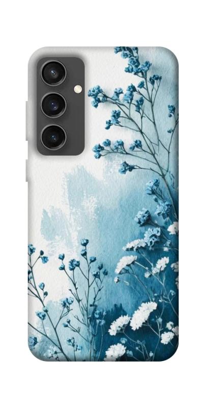 Чехол itsPrint Blue minimal для Samsung Galaxy S24 FE, цветы, купить оптом с доставкой