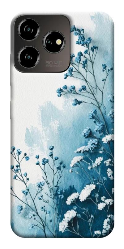 Чехол itsPrint Blue minimal для ZTE Blade V50 Desing 4G, цветы, купить оптом с доставкой