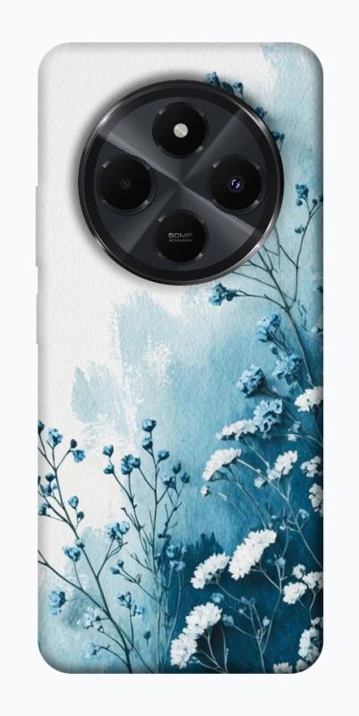 Чехол itsPrint Blue minimal для Xiaomi Redmi 14C / Poco C75, цветы, купить оптом с доставкой