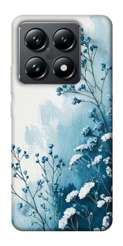 Чехол itsPrint Blue minimal для Xiaomi 14T Pro, цветы, купить оптом с доставкой