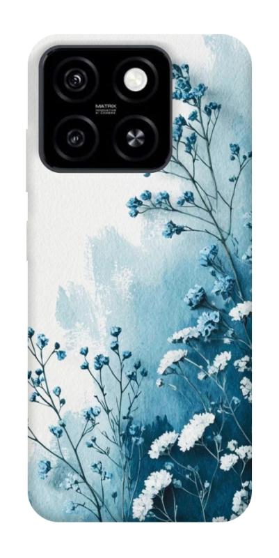Чехол itsPrint Blue minimal для ZTE Blade A55 4G, цветы, купить оптом с доставкой