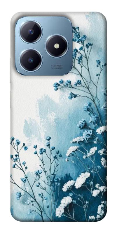 Чехол itsPrint Blue minimal для Realme C63 4G, цветы, купить оптом с доставкой