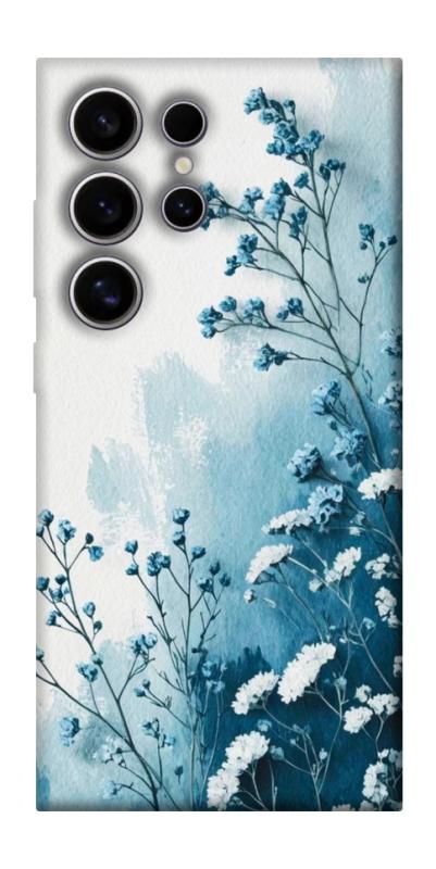 Чехол itsPrint Blue minimal для Samsung Galaxy S25 Ultra, цветы, купить оптом с доставкой