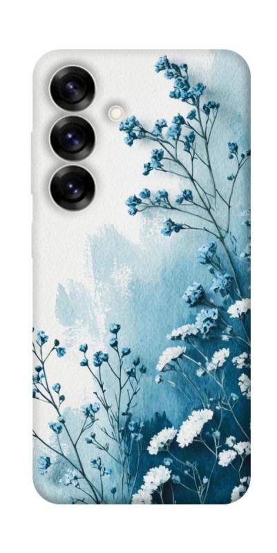 Чехол itsPrint Blue minimal для Samsung Galaxy S25, цветы, купить оптом с доставкой