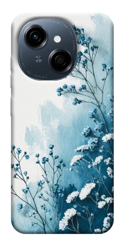 Чехол itsPrint Blue minimal для TECNO Spark Go 1, цветы, купить оптом с доставкой