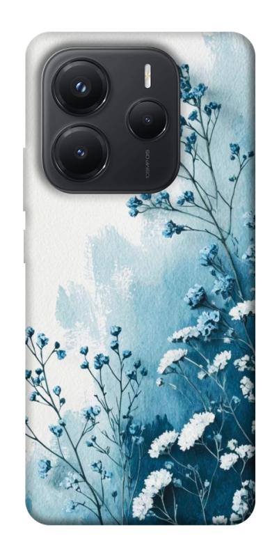 Чехол itsPrint Blue minimal для Xiaomi Redmi Note 14 5G, цветы, купить оптом с доставкой