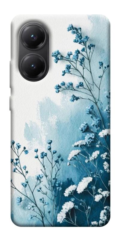 Чехол itsPrint Blue minimal для Xiaomi Poco X7 Pro, цветы, купить оптом с доставкой