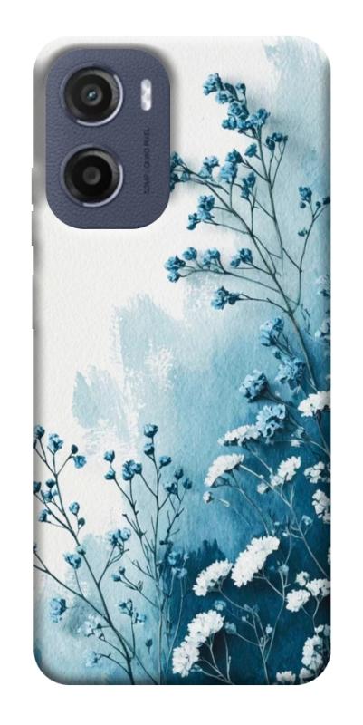 Чехол itsPrint Blue minimal для Motorola Moto G05, цветы, купить оптом с доставкой