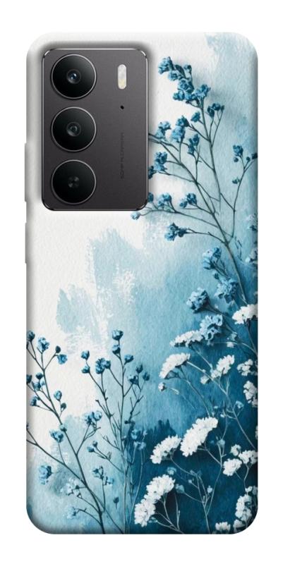 Чехол itsPrint Blue minimal для Realme C75, цветы, купить оптом с доставкой