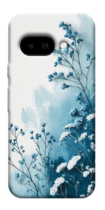 Чехол itsPrint Blue minimal для Google Pixel 9a, цветы, купить оптом с доставкой