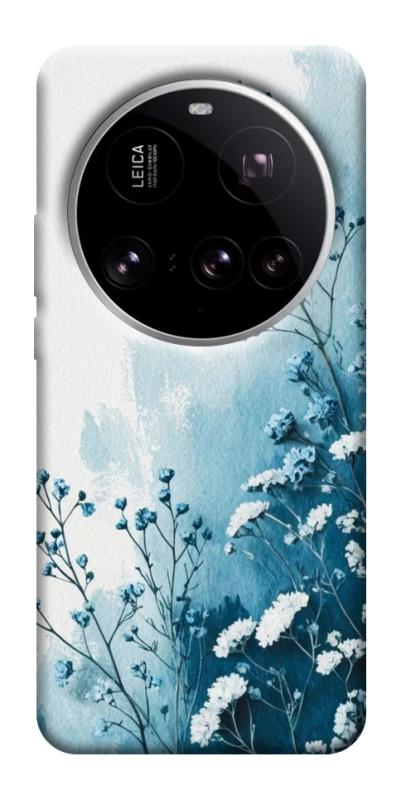 Чехол itsPrint Blue minimal для Xiaomi 15 Ultra, цветы, купить оптом с доставкой