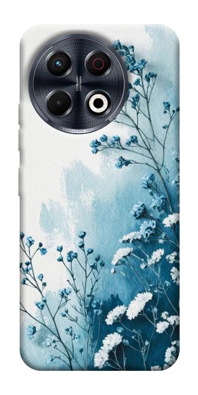 Чехол itsPrint Blue minimal для TECNO Spark 30 Pro (KL7), цветы, купить оптом с доставкой