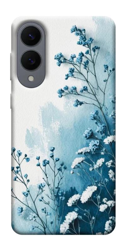 Чехол itsPrint Blue minimal для Samsung Galaxy S25 Edge, цветы, купить оптом с доставкой