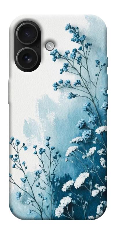 Чехол itsPrint Blue minimal для Apple iPhone 17 (6.3"), цветы, купить оптом с доставкой