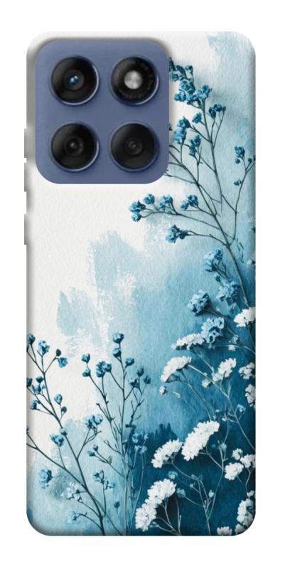 Чехол itsPrint Blue minimal для Motorola Edge 60 Fusion, цветы, купить оптом с доставкой