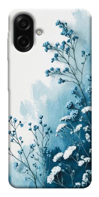 Чехол itsPrint Blue minimal для Samsung Galaxy A07, цветы, купить оптом с доставкой