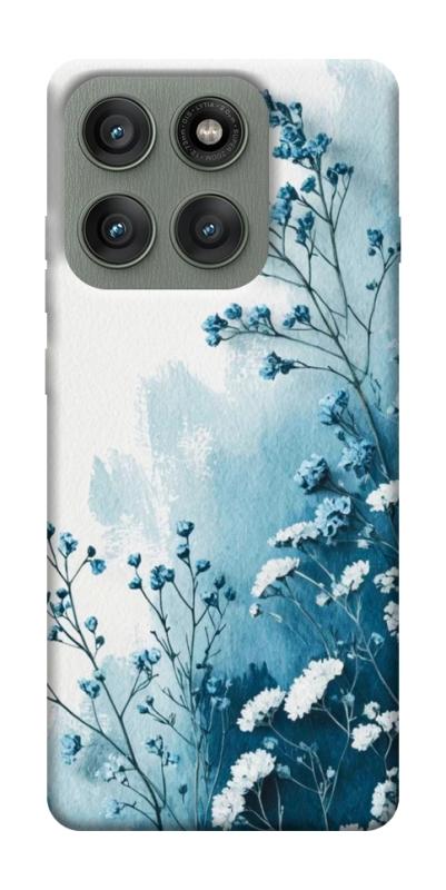 Чехол itsPrint Blue minimal для Motorola Edge 60 Pro, цветы, купить оптом с доставкой