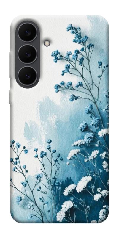 Чехол itsPrint Blue minimal для Samsung Galaxy S25 FE, цветы, купить оптом с доставкой