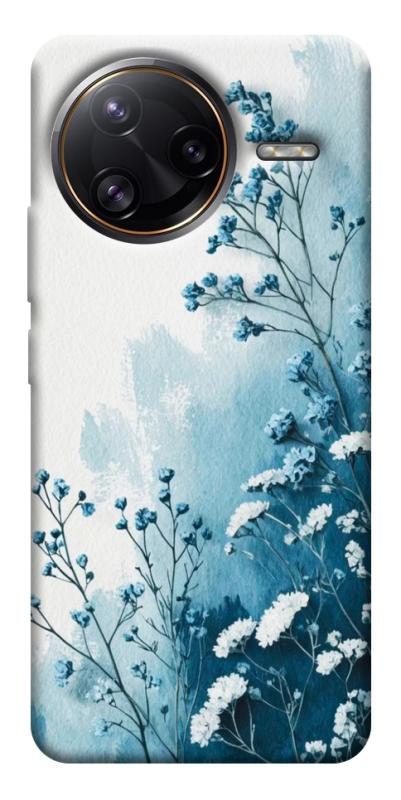 Чехол itsPrint Blue minimal для Xiaomi Poco F7, цветы, купить оптом с доставкой