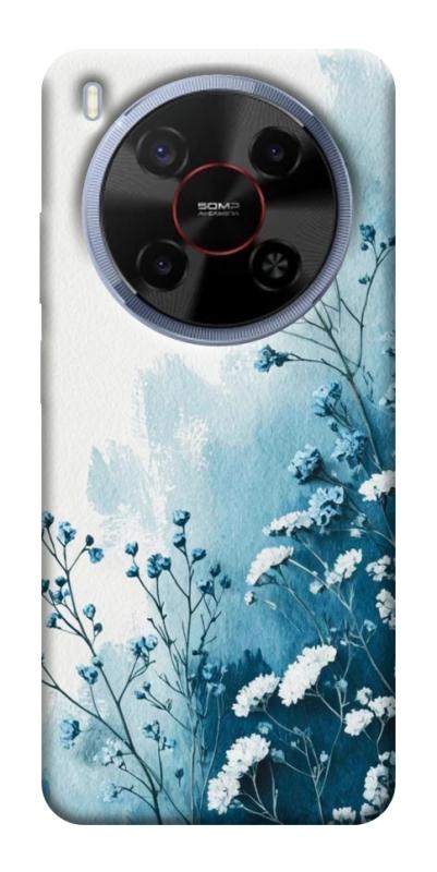 Чехол itsPrint Blue minimal для ZTE Nubia V70 Max, цветы, купить оптом с доставкой