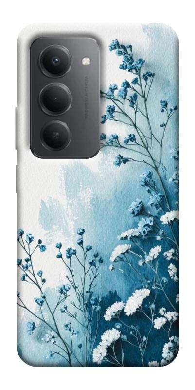 Чехол itsPrint Blue minimal для Xiaomi Redmi 15 (Global), цветы, купить оптом с доставкой