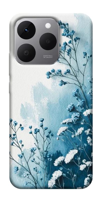Чехол itsPrint Blue minimal для Realme 15T, цветы, купить оптом с доставкой