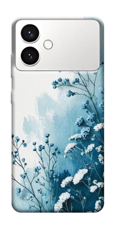 Чехол itsPrint Blue minimal для Samsung Galaxy S26+, цветы, купить оптом с доставкой