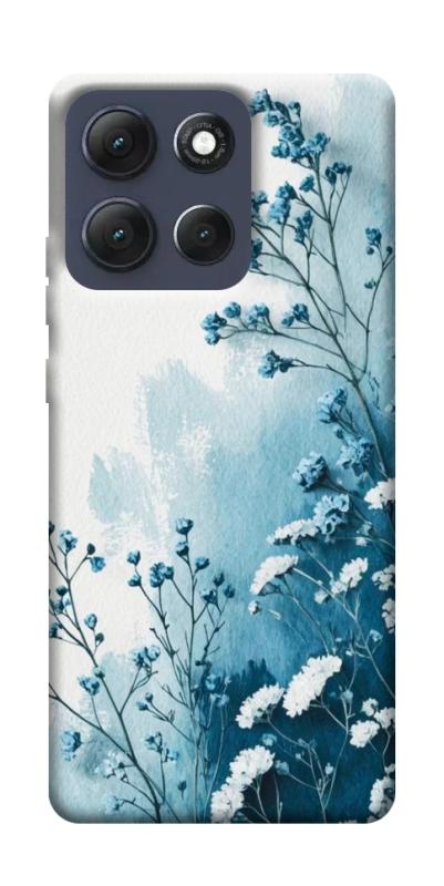 Чехол itsPrint Blue minimal для Motorola Moto G86 Power, цветы, купить оптом с доставкой