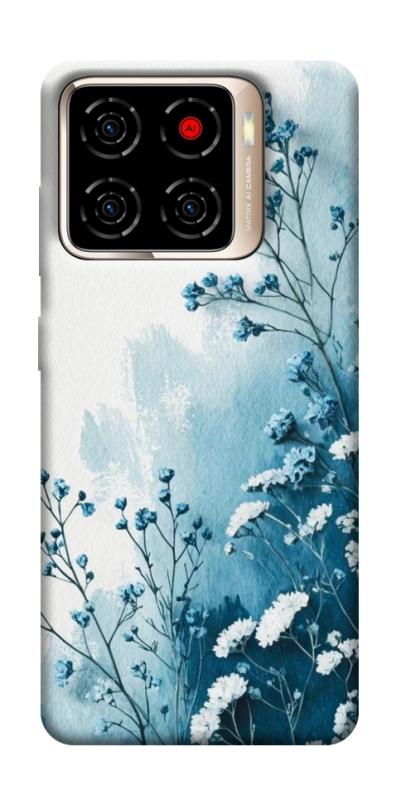 Чехол itsPrint Blue minimal для ZTE Blade A56, цветы, купить оптом с доставкой