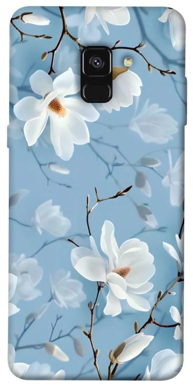 Чехол itsPrint Cold white для Samsung A530 Galaxy A8 (2018), цветы, купить оптом с доставкой