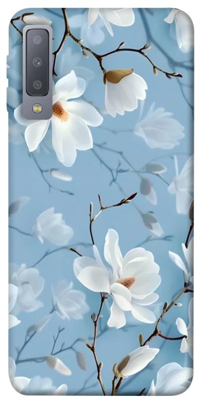 Чехол itsPrint Cold white для Samsung A750 Galaxy A7 (2018), цветы, купить оптом с доставкой