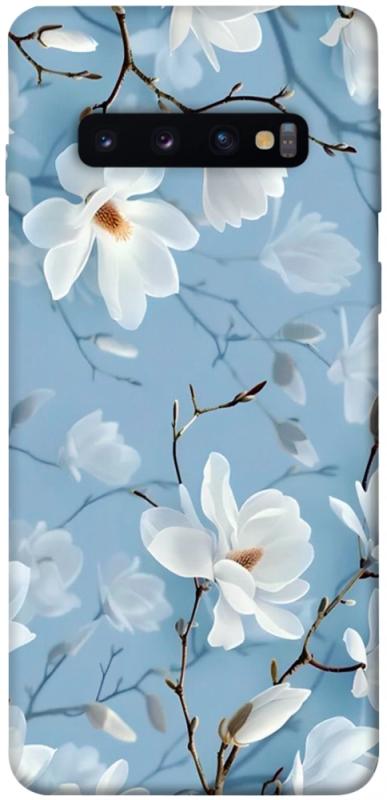 Чехол itsPrint Cold white для Samsung Galaxy S10, цветы, купить оптом с доставкой