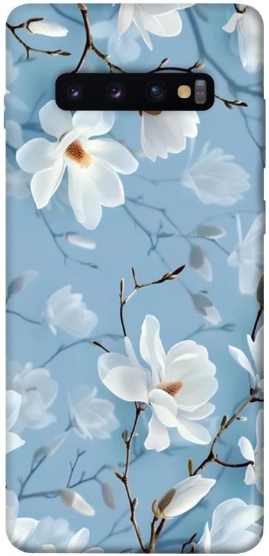 Чехол itsPrint Cold white для Samsung Galaxy S10+, цветы, купить оптом с доставкой