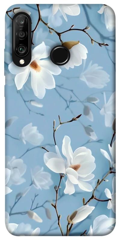 Чехол itsPrint Cold white для Huawei P30 lite, цветы, купить оптом с доставкой