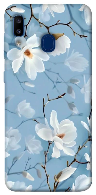 Чохол itsPrint Cold white для Samsung Galaxy A20 / A30, квіти, купити оптом з доставкою