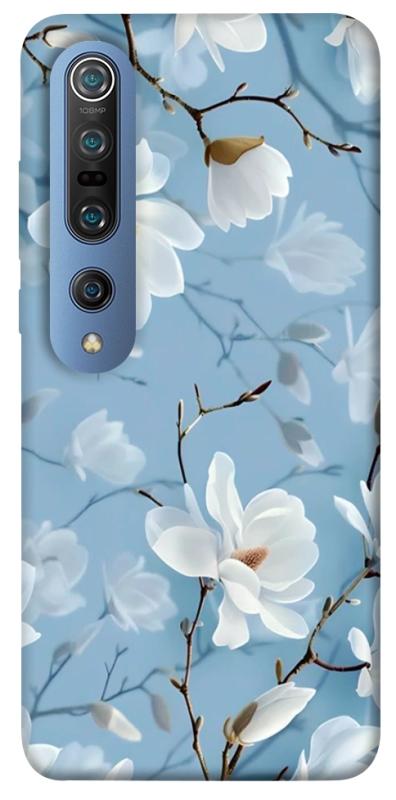 Чехол itsPrint Cold white для Xiaomi Mi 10 / Mi 10 Pro, цветы, купить оптом с доставкой