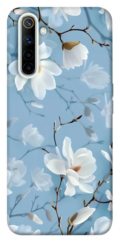 Чехол itsPrint Cold white для Realme 6, цветы, купить оптом с доставкой